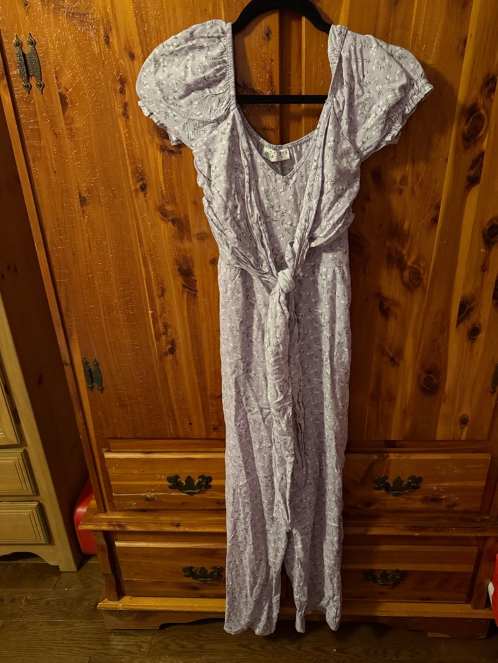 Girls Jumpsuit Size 12! NWT!Lilac Floral Tie-Front Maxi